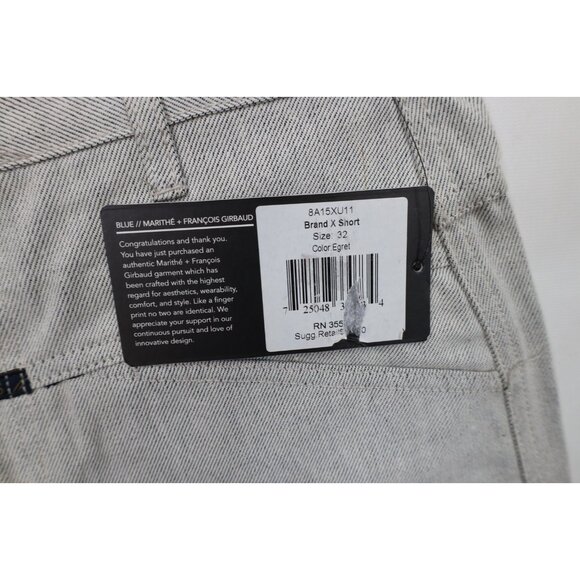 Deadstock Vtg 90s Marithe Francois Girbaud Mens 32 Baggy Denim Jean Shorts Gray - Picture 7 of 16